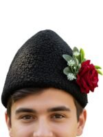 ЧЕРЕН КАЛПАК ЗА НАРОДНА НОСИЯ - с автентични шевици от Магазин за народни носии