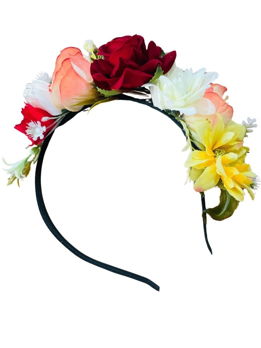 Диадема с цветя – модел 1 - с автентични шевици от магазин за народни носии