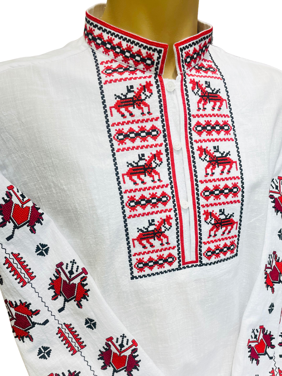 МЪЖКA ТРАКИЙСКА РИЗА – Модел 31 - с автентични шевици от Магазин за народни носии