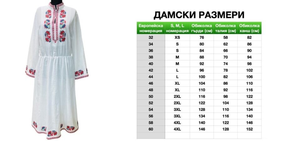 Дамска северняшка риза – модел 31 - с автентични шевици от магазин за народни носии