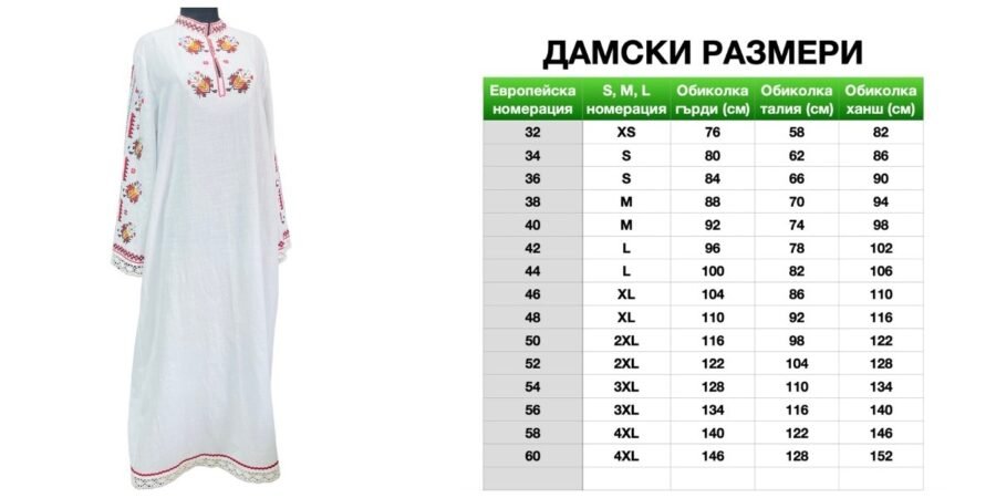 Дамска тракийска риза – модел 25 - с автентични шевици от магазин за народни носии