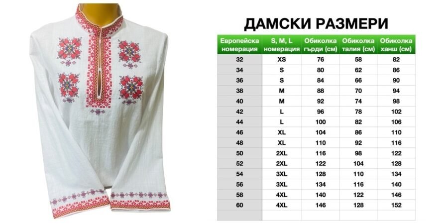 Дамска шопска риза – модел 29 - с автентични шевици от магазин за народни носии