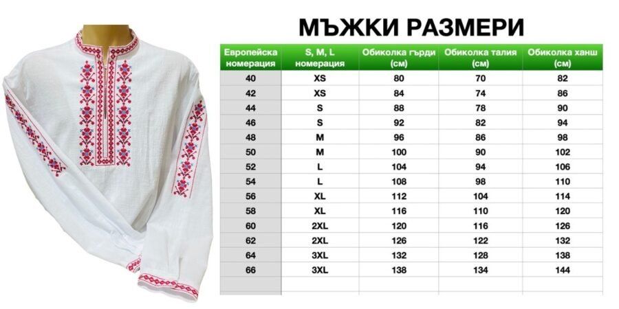 Мъжкa северняшка риза – модел 15 - с автентични шевици от магазин за народни носии