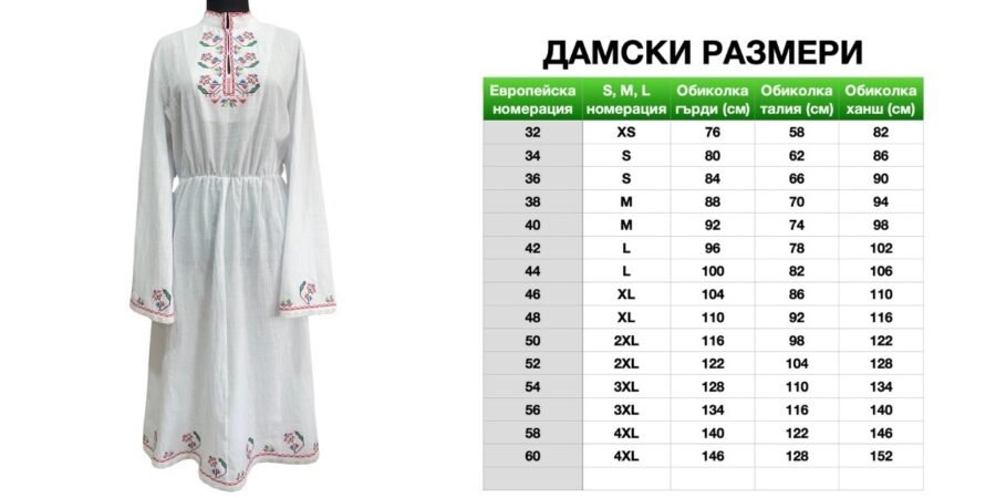 Дамска добруджанска риза – модел 13 - с автентични шевици от магазин за народни носии