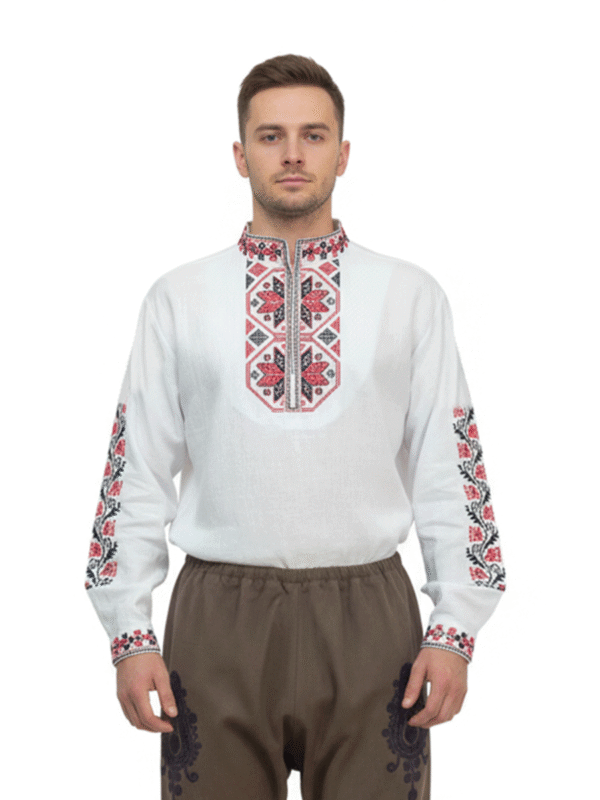 Мъжкa тракийска риза – модел 9 - с автентични шевици от магазин за народни носии