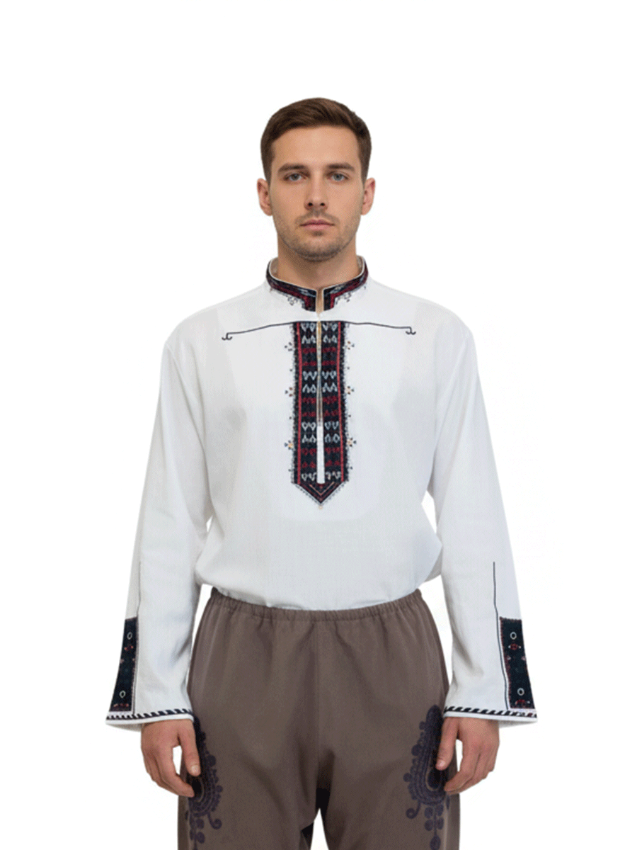МЪЖКA ВАЯШКА РИЗА – Модел 35 - с автентични шевици от Магазин за народни носии