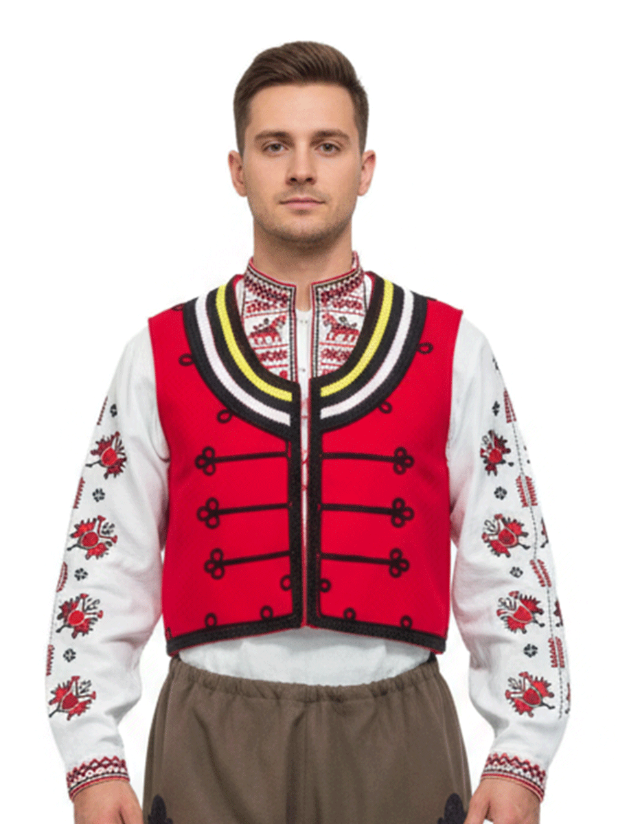 МЪЖКИ ЕЛЕК С ЧЕРНИ ГАЙТАНИ – Модел 1 - с автентични шевици от Магазин за народни носии