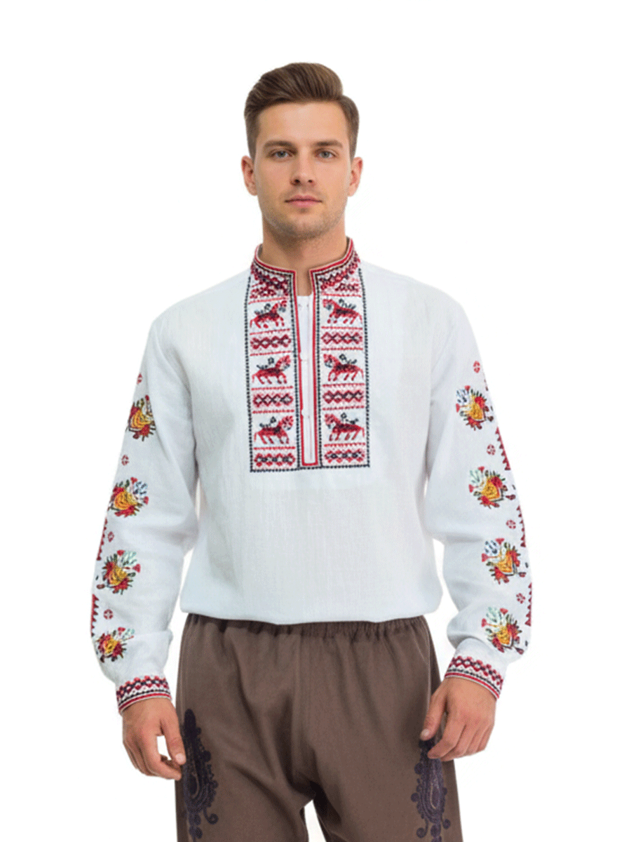 Мъжка риза с традиционна бродерия.