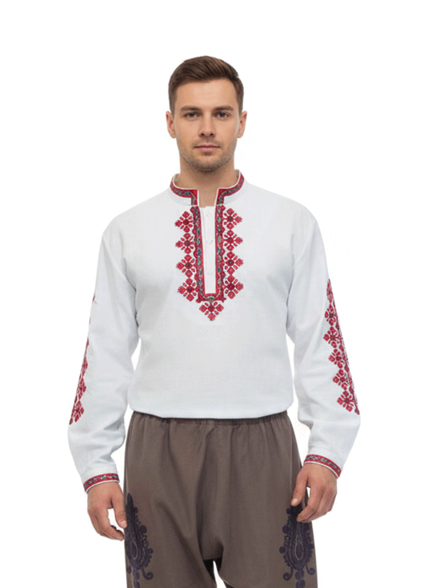 Мъжка риза с бродерия и панталони.