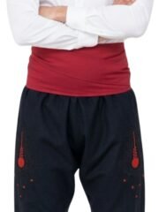 Мъжки черни тракийски потури с дискретна червена бродерия и черни гайтани – Модел 24.