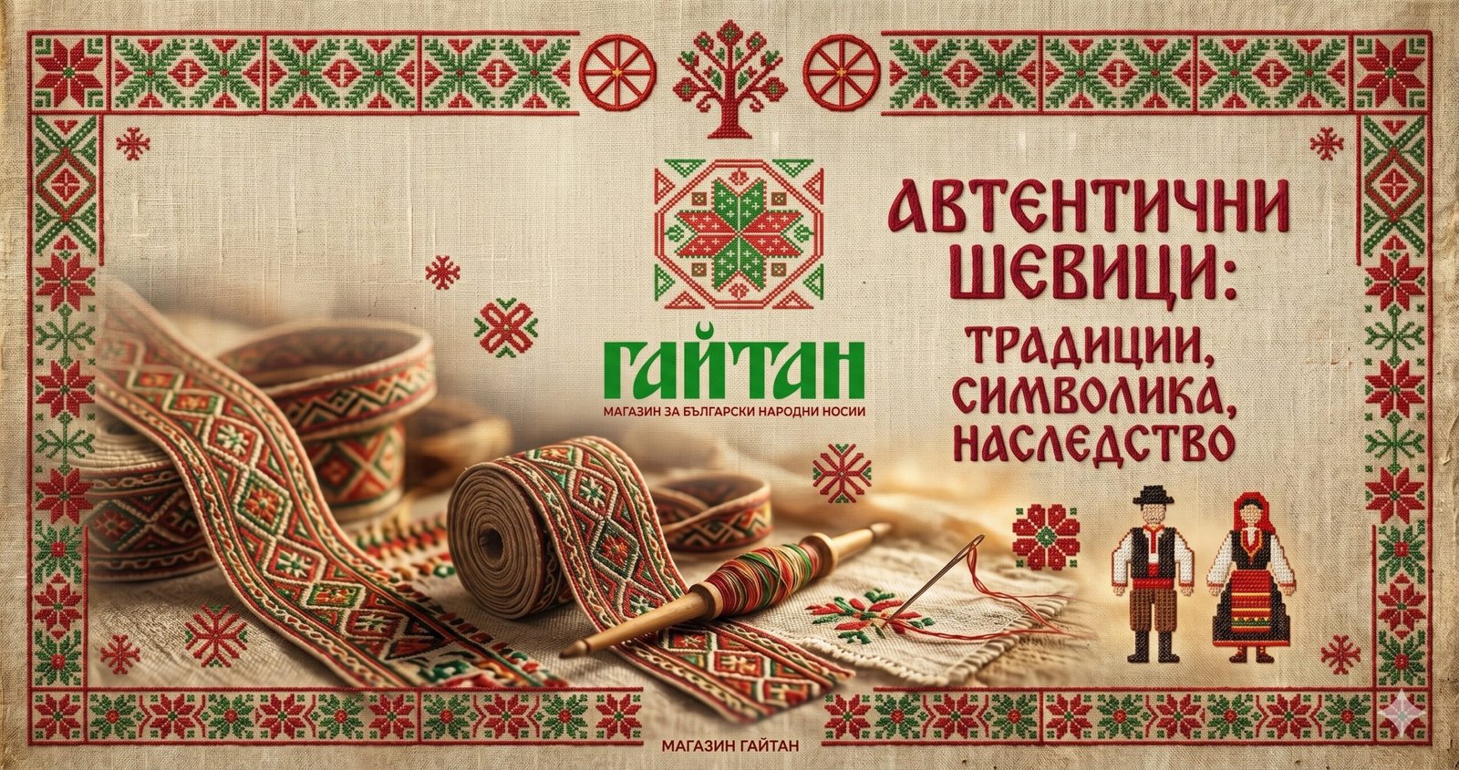 Автентични български шевици с традиции и символика върху народни носии от магазин гайтан