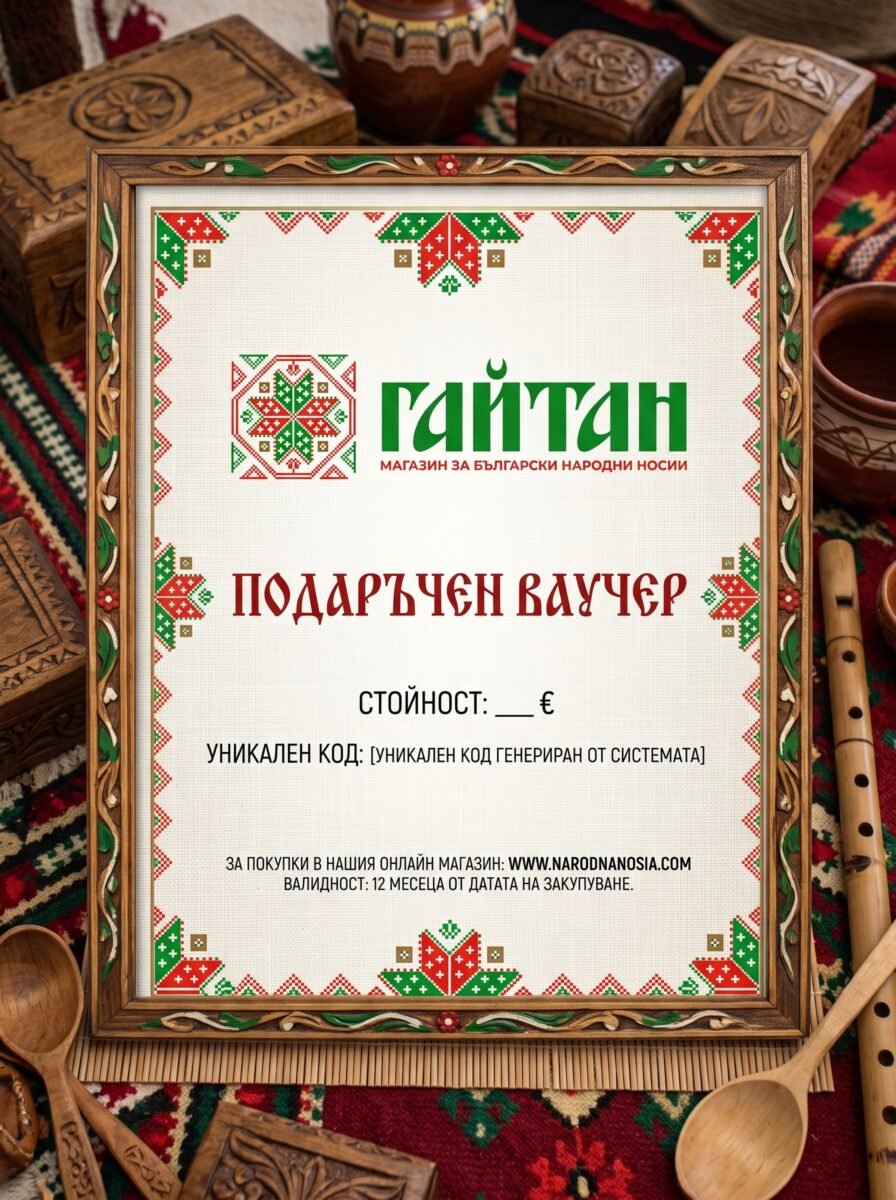 Електронен подаръчен ваучер за народни носии от магазин Гайтан