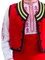 Червен детски елек с жълти и черни гайтани за северняшка носия